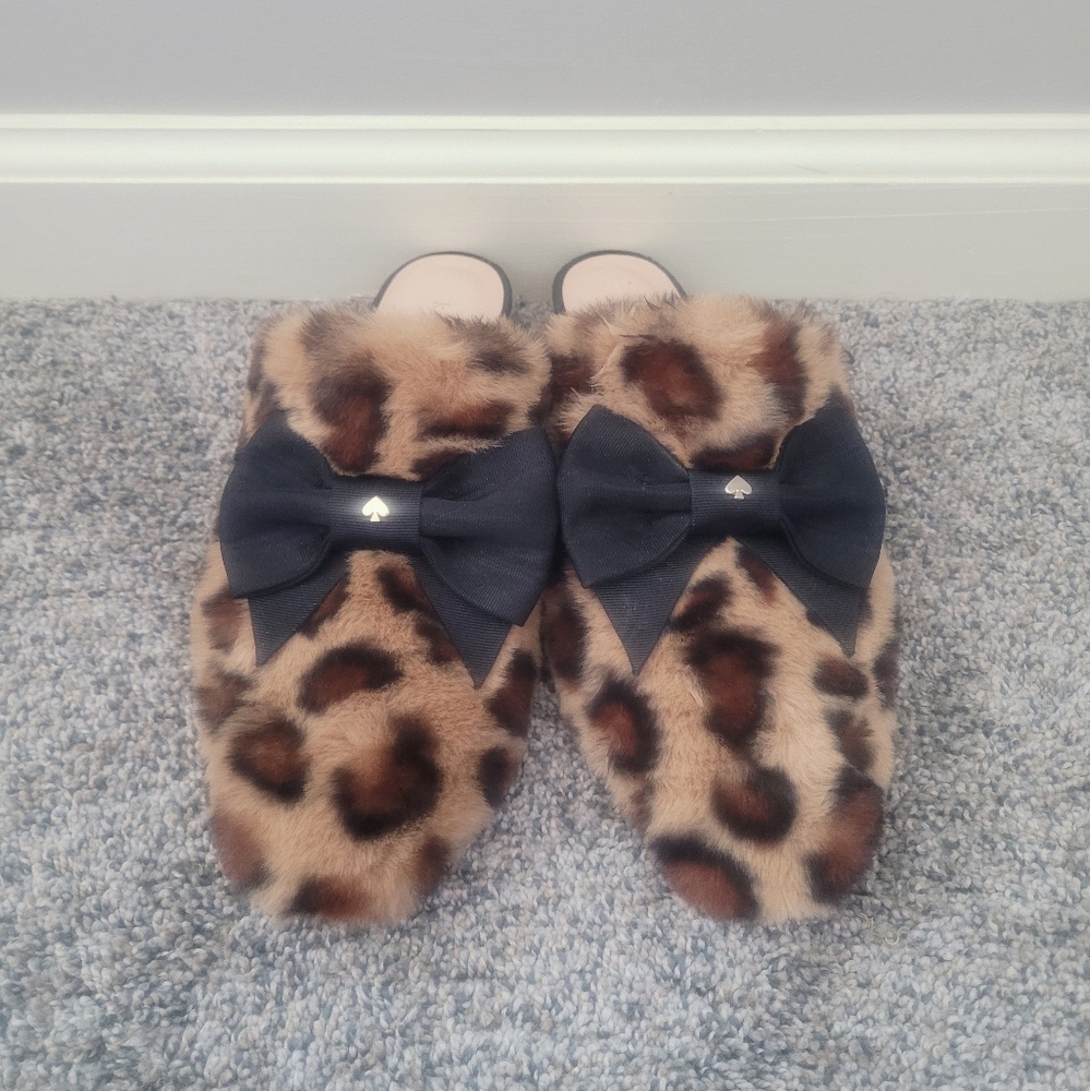 Kate Spade Jocelyn Fur Leopard Print Mules